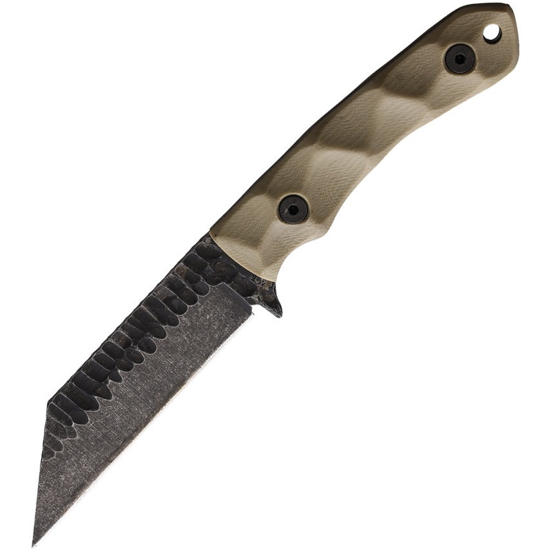 Stroup Knives GP3 Tan Sculpted G10 1095HC Fixed Blade Knife w/ Sheath GP3TG10S