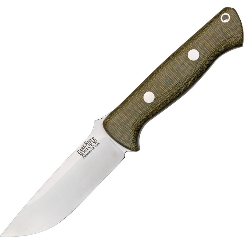 Bark River Bravo 1 Green Micarta A2 Tool Fixed Blade Knife w/ Belt Sheath 111MGC