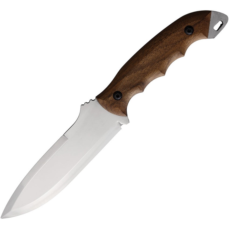 BPS Knives Bushcraft Fixed Blade Knife Walnut Wood 1060HC Steel HK02CS
