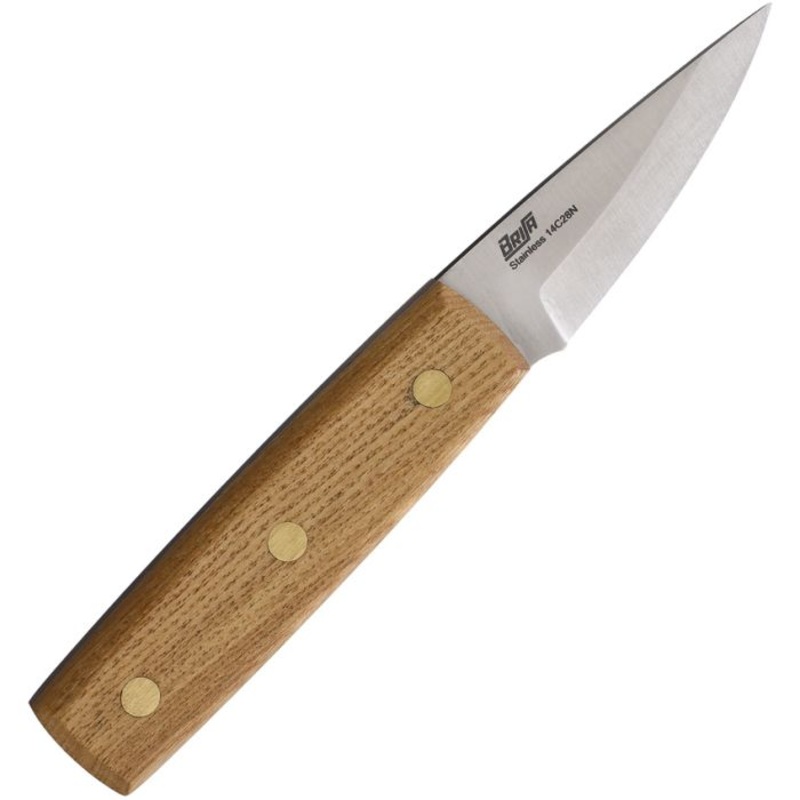 BRISA Crafter Fixed Blade Knife Ash Wood 14C28N Stainless 421   - On Sale