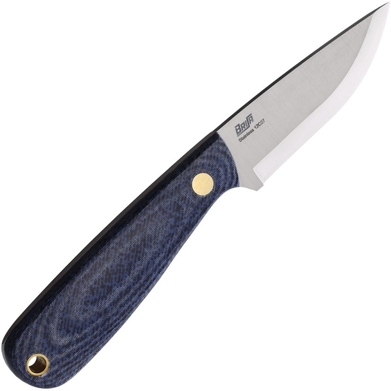 BRISA Necker 70 Fixed Blade Knife Blue Jean Micarta 12C27 Stainless Drop Point 66436