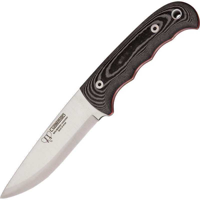 Cudeman Black Micarta Vanadium Molybdenum Fixed Blade Knife w/ Sheath 148M