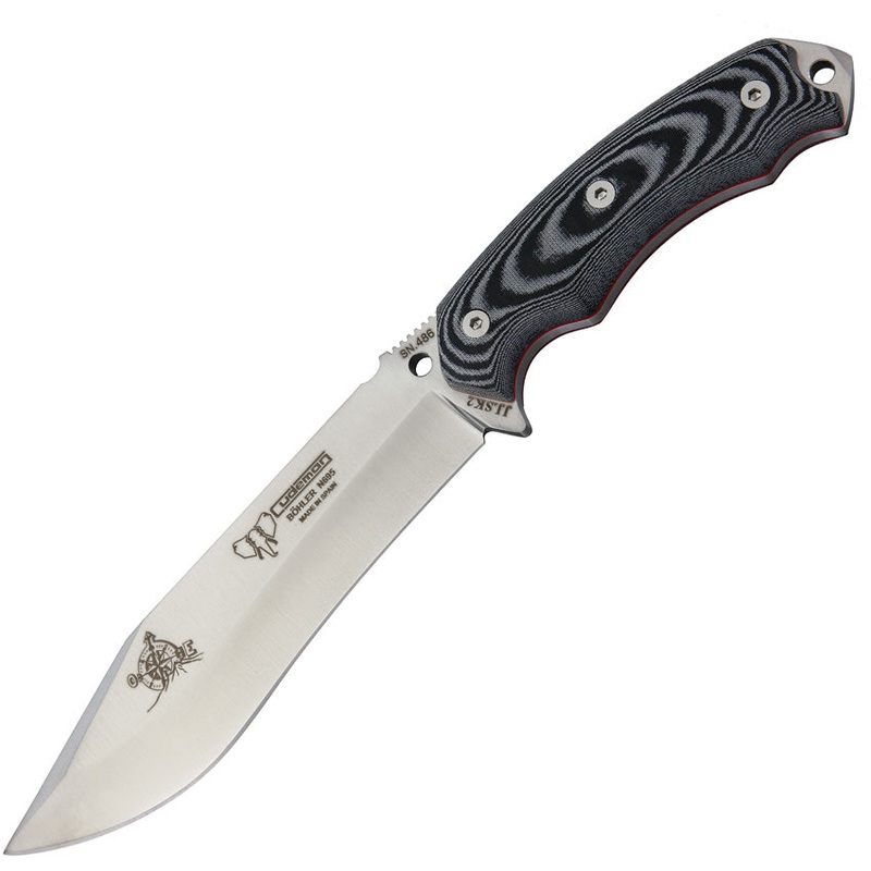 Cudeman Survival Black Micarta Bohler N695 Fixed Blade Knife Kit w/ Sheath 125MC