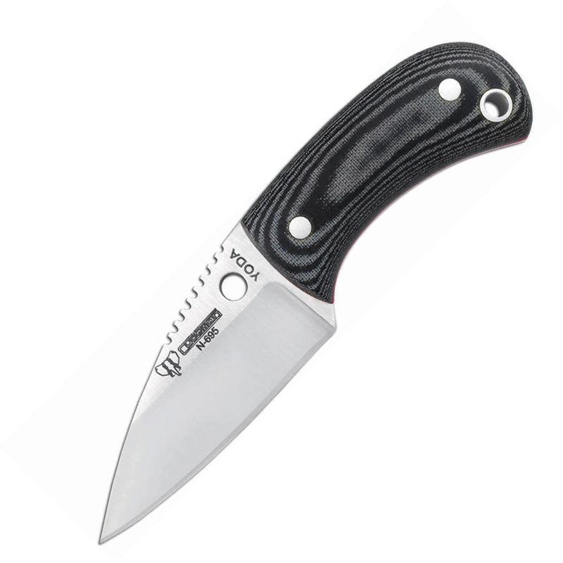 Cudeman YODA Black Micarta Bohler N695 Fixed Blade Neck Knife w/ Sheath 200M