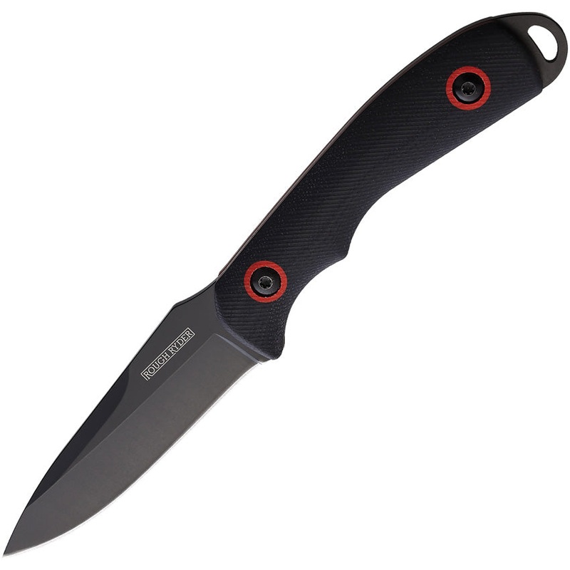 Rough Ryder Black & Red G10 Stainless Fixed Blade Neck Knife w/ Sheath 2315- On Sale