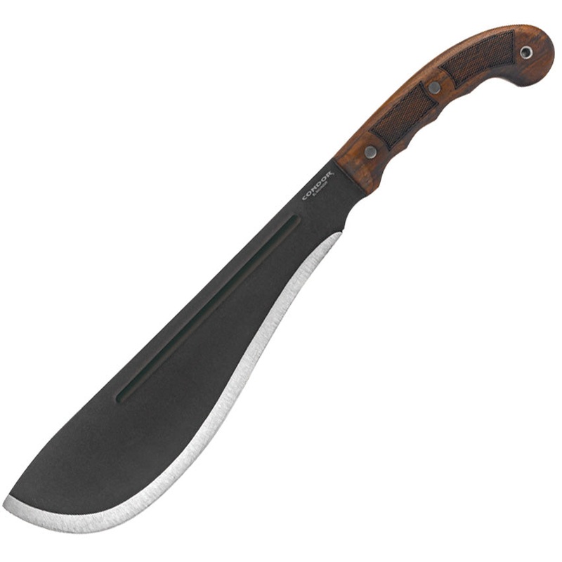 Condor Departure Bolo Walnut Wood 1075HC Fixed Blade Machete w/ Belt Sheath 3955122HC
