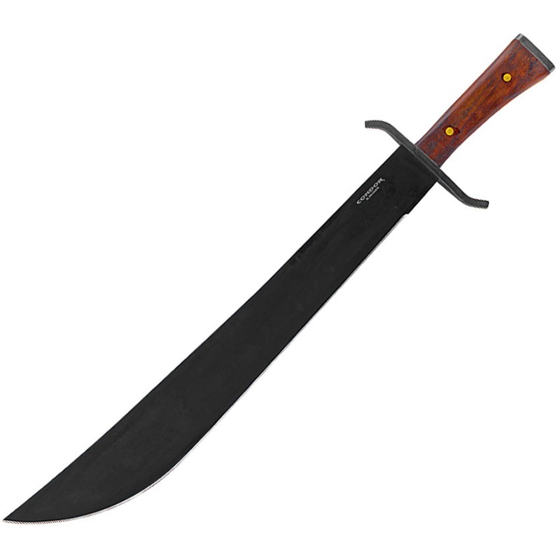 Condor German Aviator Walnut Wood 1075HC Fixed Blade Machete w/ Belt Sheath 182216HC