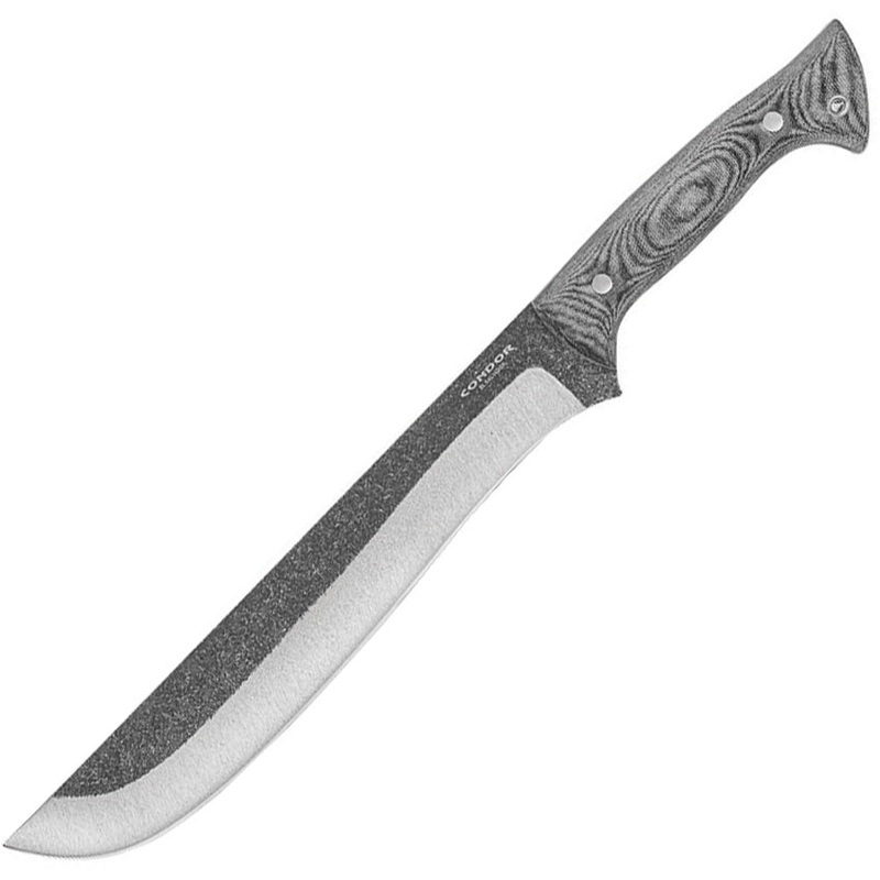 Condor Lobo Black & White Micarta 1075HC Fixed Blade Machete w/ Belt Sheath 2017120HC