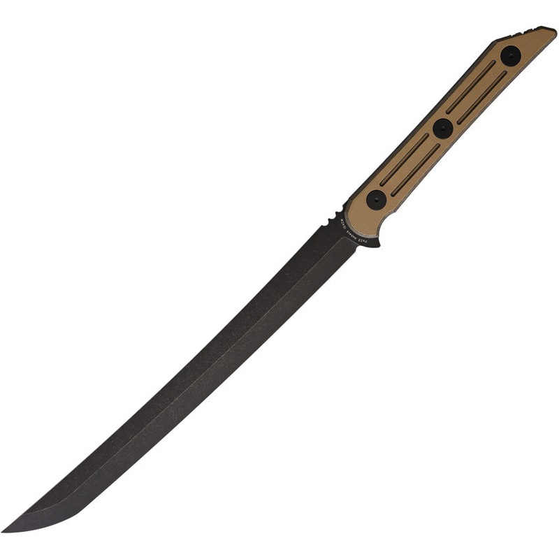 Hoback Knives Kwaichete Short Sword Brown DLC 154CM Fixed Blade Knife 032BC