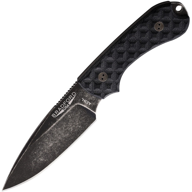Bradford Knives Guardian 3 Black Sculpted G10 AEB-L Stainless Fixed Blade Knife w/ Sheath 3FE001NA   - On Sale