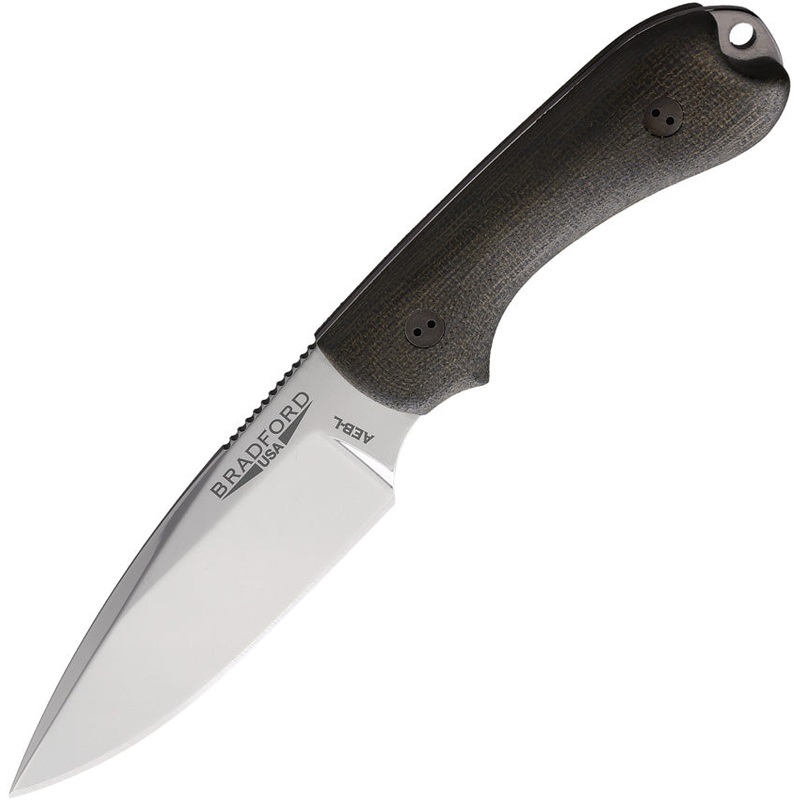 Bradford Knives Guardian 3 HP OD Green Micarta AEB-L Stainless Fixed Blade Knife w/ Sheath 3FE102HP