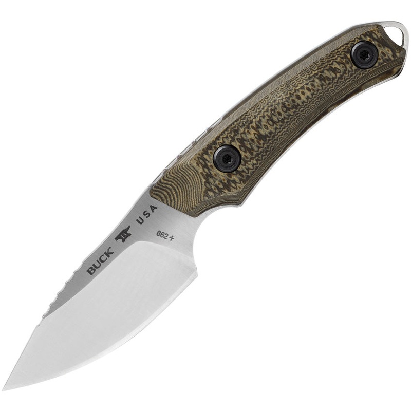 Buck Alpha Scout Brown & Tan Textured Richlite S35VN Fixed Blade Knife w/ Belt Sheath 662BRS