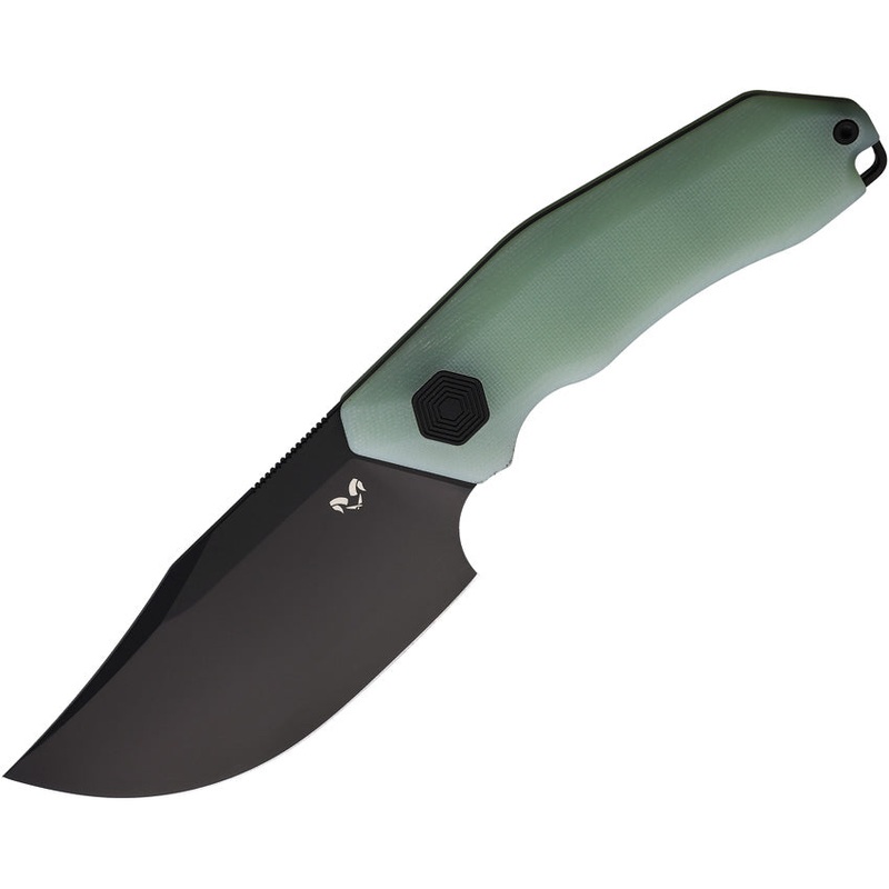 Damned Designs Cerberus Jade G10 14C28N Sandvik Fixed Blade Knife 012GBLK