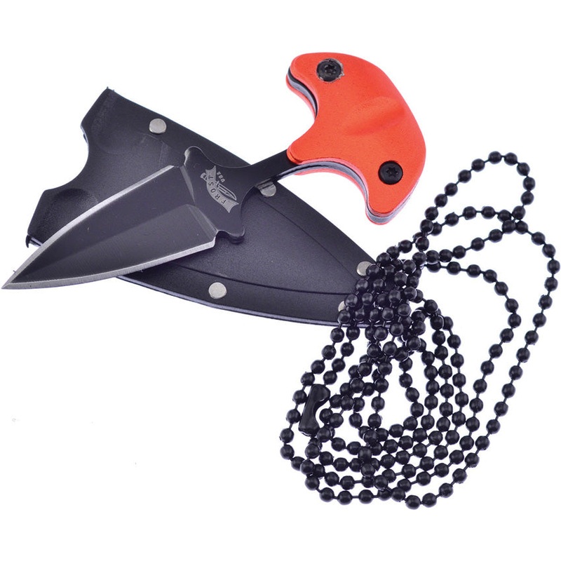 Frost Cutlery Orange Aluminum Double Edge Push Dagger w/ Neck Sheath C96OR