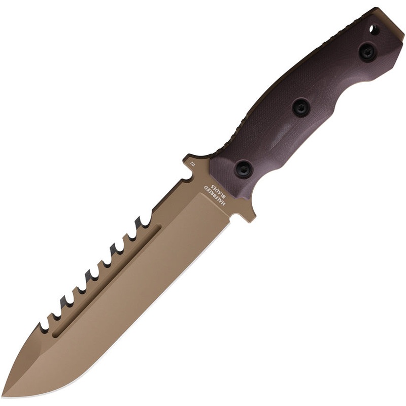 Halfbreed Blades Large Survival Dark Earth G10 K110 Steel Fixed Blade Knife w/ Sheath LSK01DE