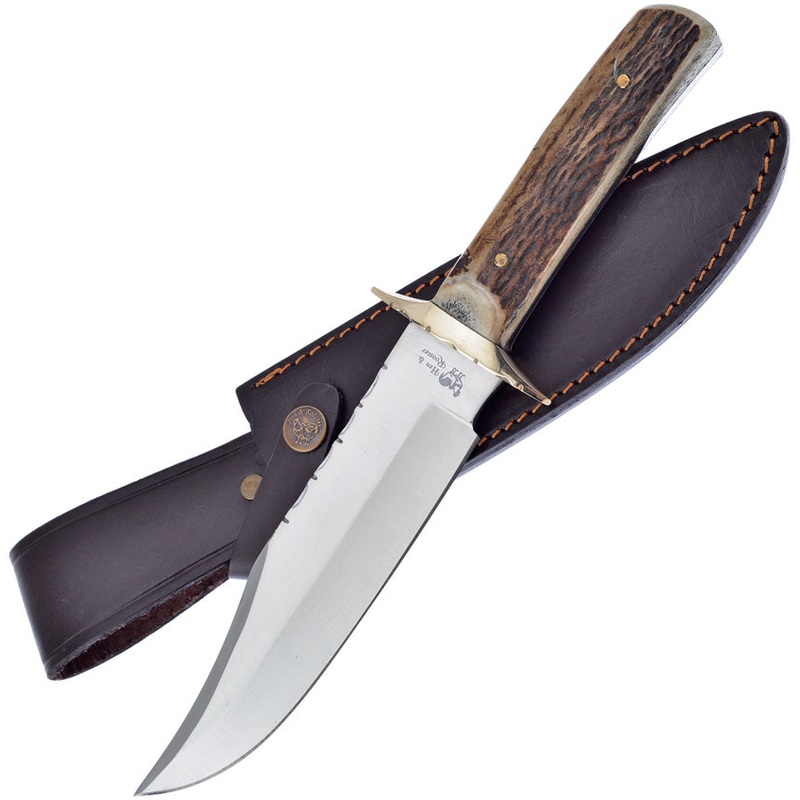 Hen & Rooster Deer Stag 440 Stainless Steel Fixed Blade Knife w/ Belt Sheath 805
