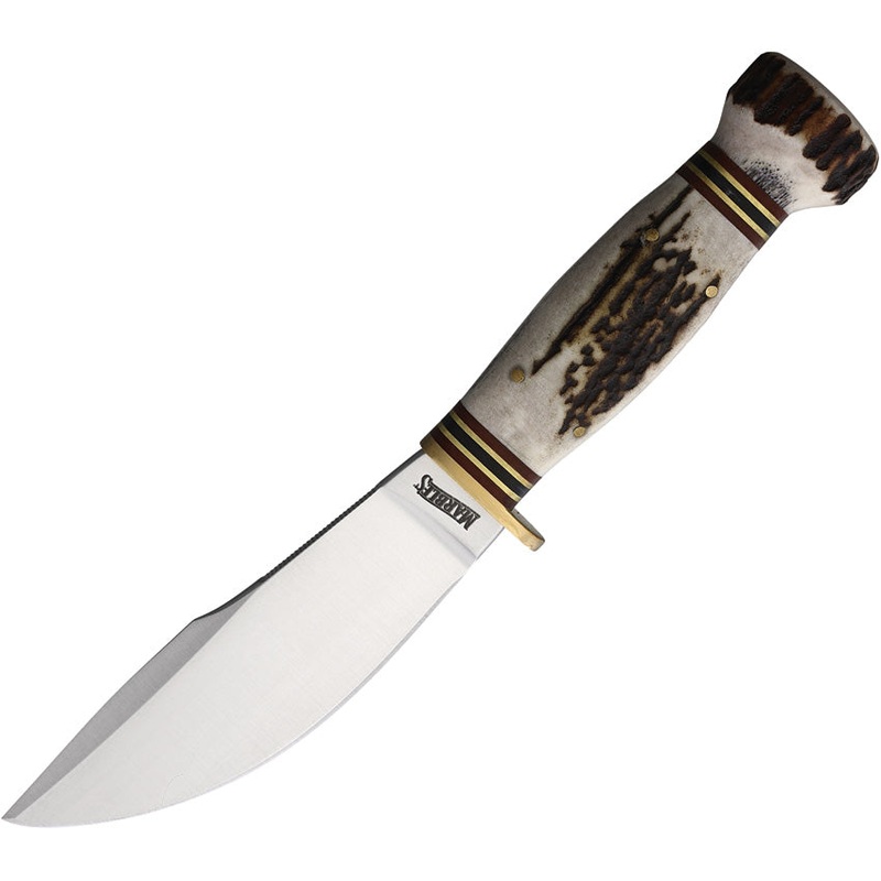 Marbles Woodcraft Stag Bone Stainless Steel Fixed Blade Knife w/ Belt Sheath 80203