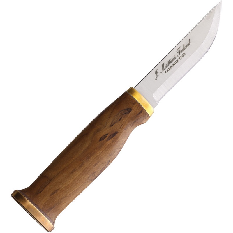 Marttiini Moose Birch Wood Carbinox Steel Fixed Blade Fixed Blade Knife w/ Belt Sheath 547012