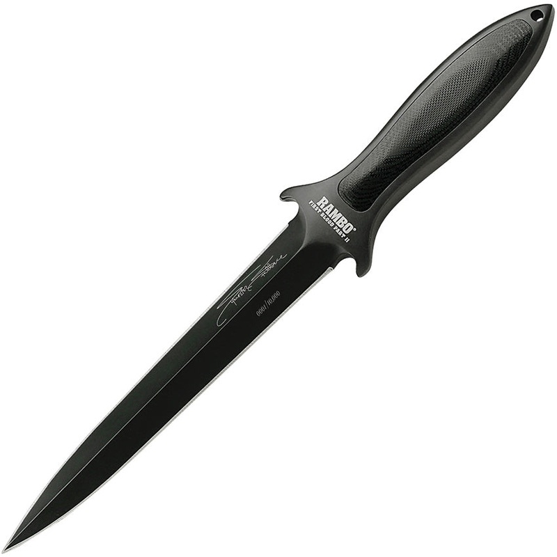 Rambo Boot Knife Black Smooth Micarta Stainless Steel Fixed Blade Knife w/ Sheath 9434   - On Sale