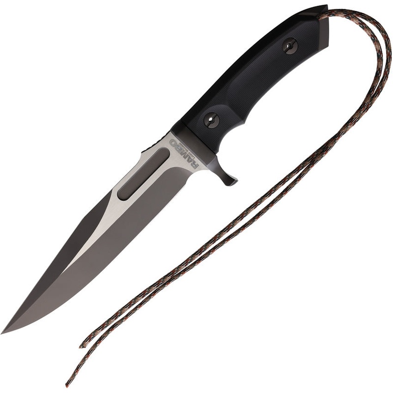 Rambo Last Blood Bowie Black Sculpted Stainless Steel Fixed Blade Knife w/ Sheath 9416   - On Sale
