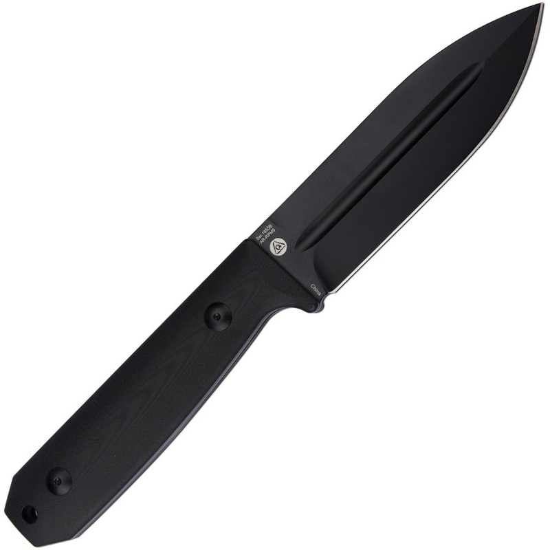 Artisan Wreckhart Black Smooth G10 AR-RPM9 Stainless Fixed Blade Knife w/ Sheath 1855BBBK