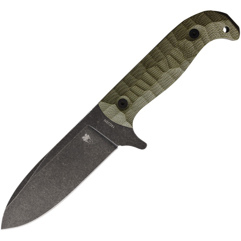 Cobratec Knives PSK OD Green Micarta Black 14C28N Sandvik Fixed Blade Knife TPSKODS