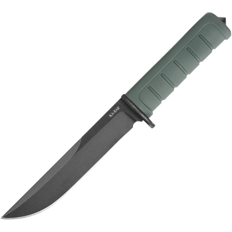 Ka-Bar Dust I Green GFN D2 Steel Clip Point Fixed Blade Knife w/ Sheath 6100
