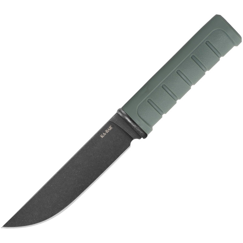 Ka-Bar Dust II Green GFN D2 Steel Clip Point Fixed Blade Knife w/ Sheath 6101