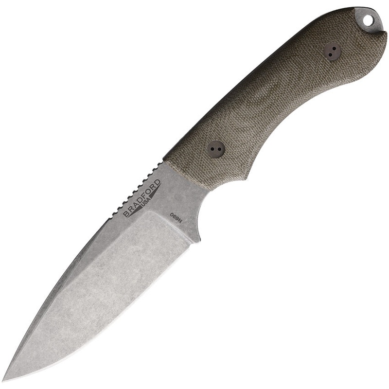 Bradford Knives Guardian 4.2 Green Micarta Bohler N690 Fixed Blade Knife 42FE102   - On Sale