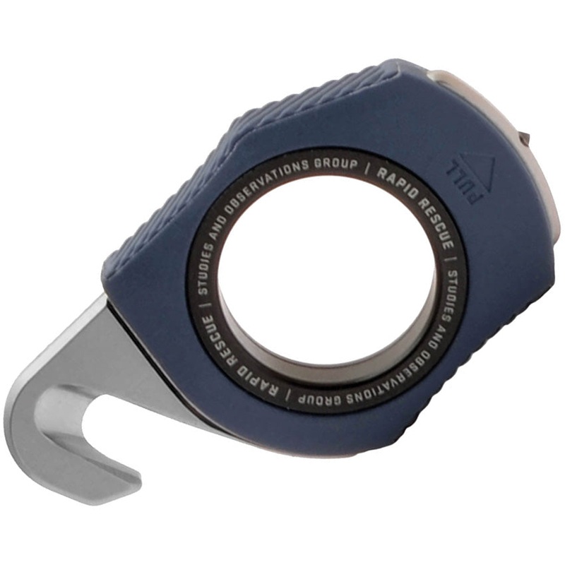 Sog Rapid Rescue Midnight Blue Stainless Guthook Fixed Blade Knife 26300343