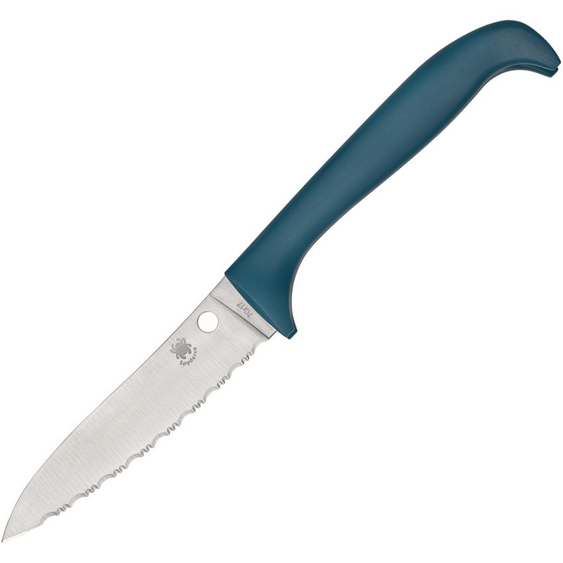 Spyderco Counter Critter Blue Synthetic 7Cr17MoV Stainless Fixed Blade Knife w/ Sheath CK21SBL