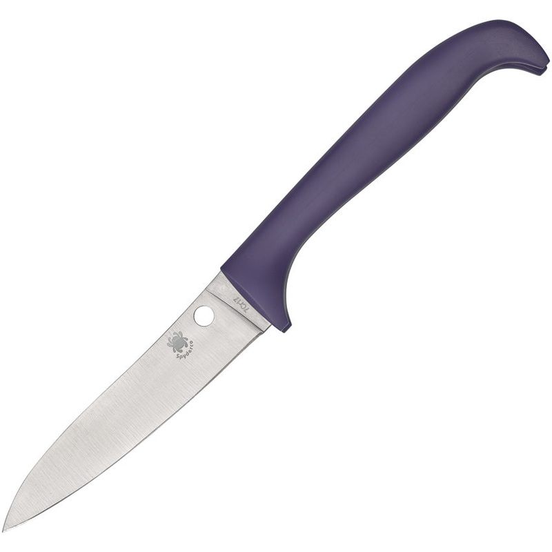 Spyderco Counter Critter Purple Synthetic 7Cr17MoV Stainless Fixed Blade Knife w/ Sheath CK21PPR