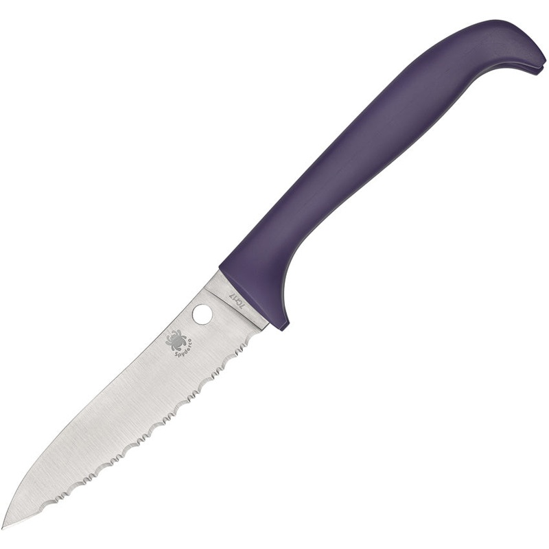 Spyderco Counter Critter Purple Synthetic 7Cr17MoV Stainless Fixed Blade Knife w/ Sheath CK21SPR