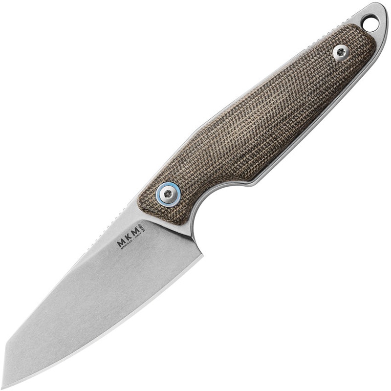MKM-Maniago Knife Makers Makro 2 Green Micarta Bohler M390 Fixed Blade Knife 02GC