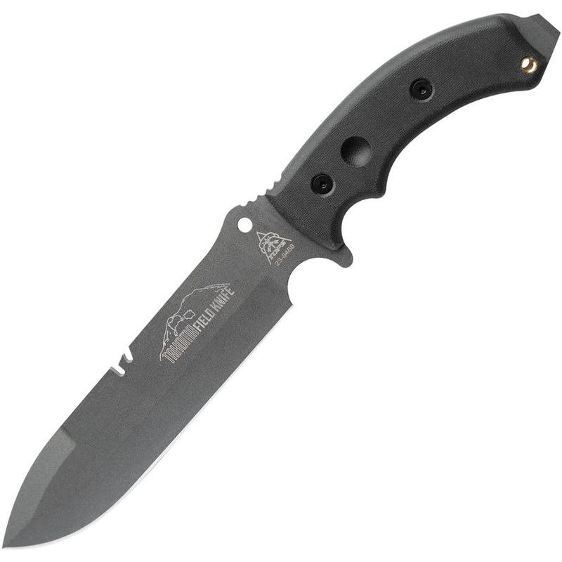 TOPS Tahoma Field Black Canvas Micarta 1095 Single Edge Fixed Blade Knife TAHO04TNS