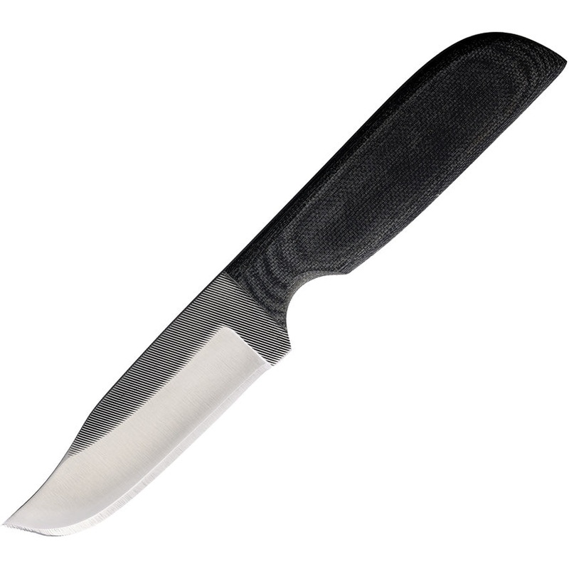 Anza Black Canvas Black Micarta  Fixed Blade Knife w/ Sheath JWKR2M