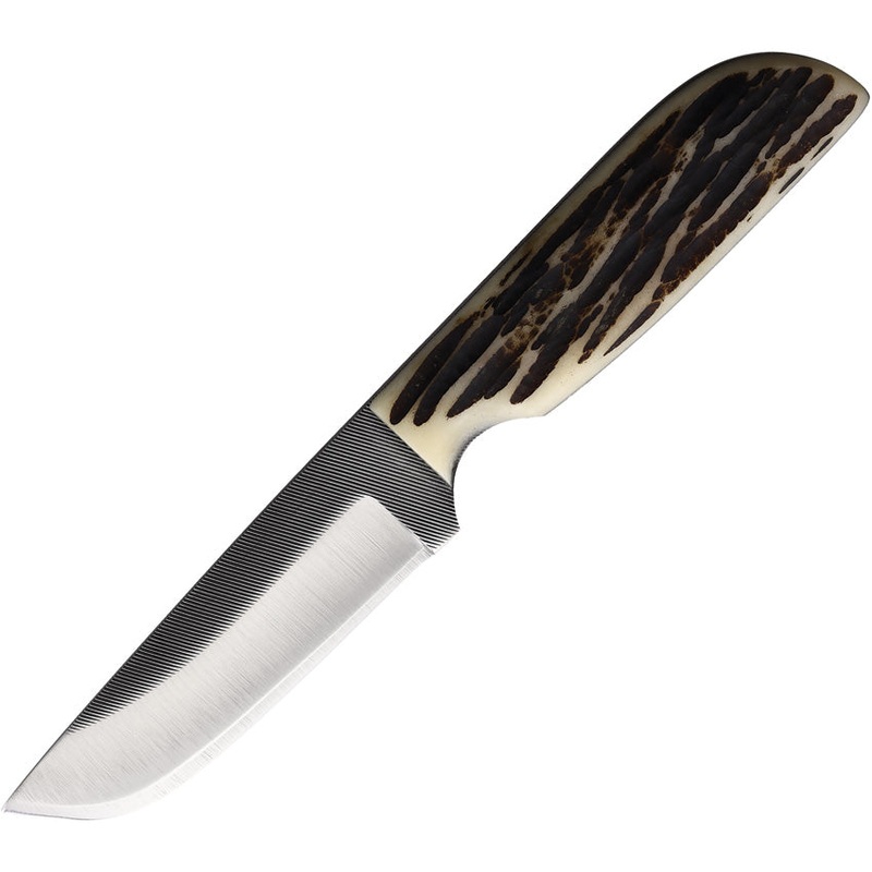 Anza LJ Tan & Brown Bone  Clip Pt Fixed Blade Knife w/ Sheath JWKR3LJB