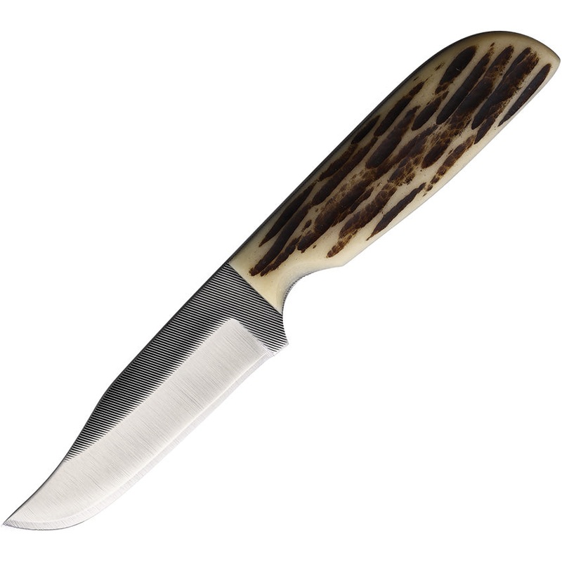 Anza LJ Tan & Brown Bone  Drop Pt Fixed Blade Knife w/ Sheath JWKR2LJB