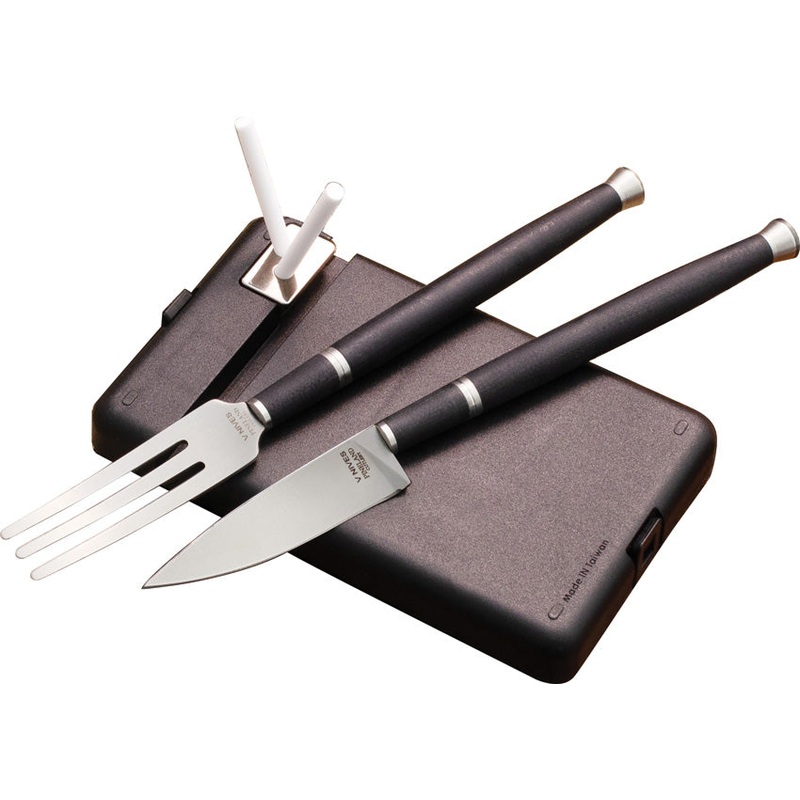 Spartan Blades 4pc Carnivore Personal Dining Black G10 Fork & Knife Set PCDS1