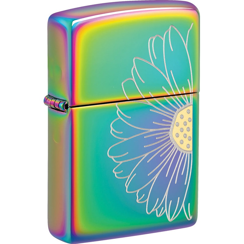 Zippo Daisy Design Rainbow Iridescent Windproof Pocket Lighter 74510