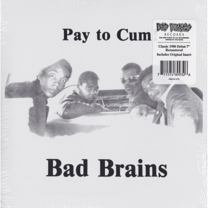 Bad Brains - Pay To Cum Vinyl 7" Record