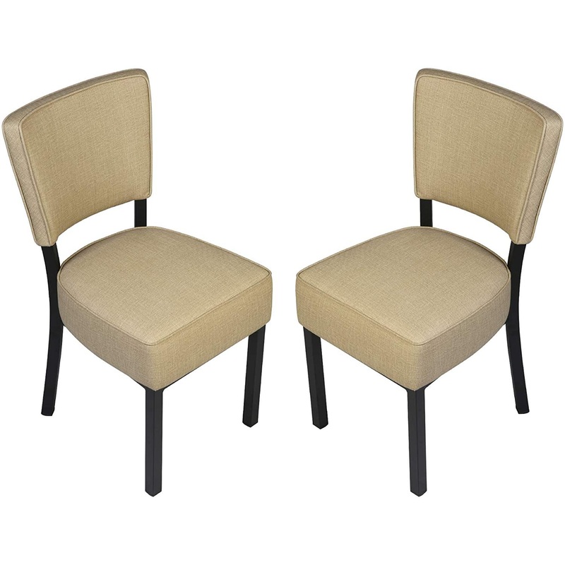 Set of 2 Classic Dining Chair, Modern Style Family Leisure Chair with Stainless Steel Legs, PU Leather Mid Back Side Chair