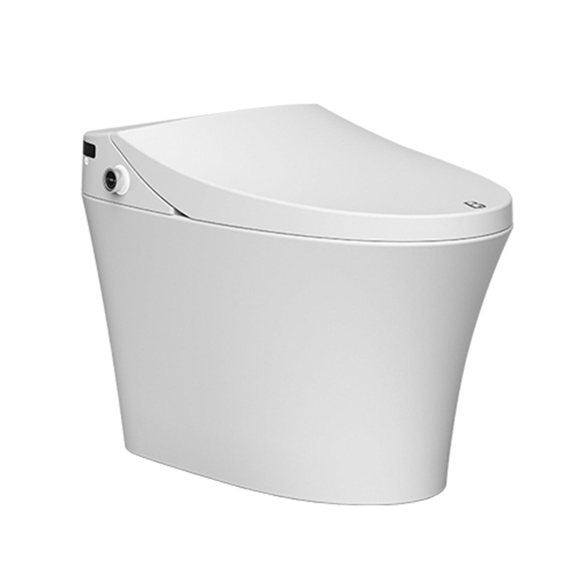 Smart Electronic One Piece Bidet Toilet with Heated Seat and Dryer, Foot Sensing, Dual Auto Flush, Blackout Flush