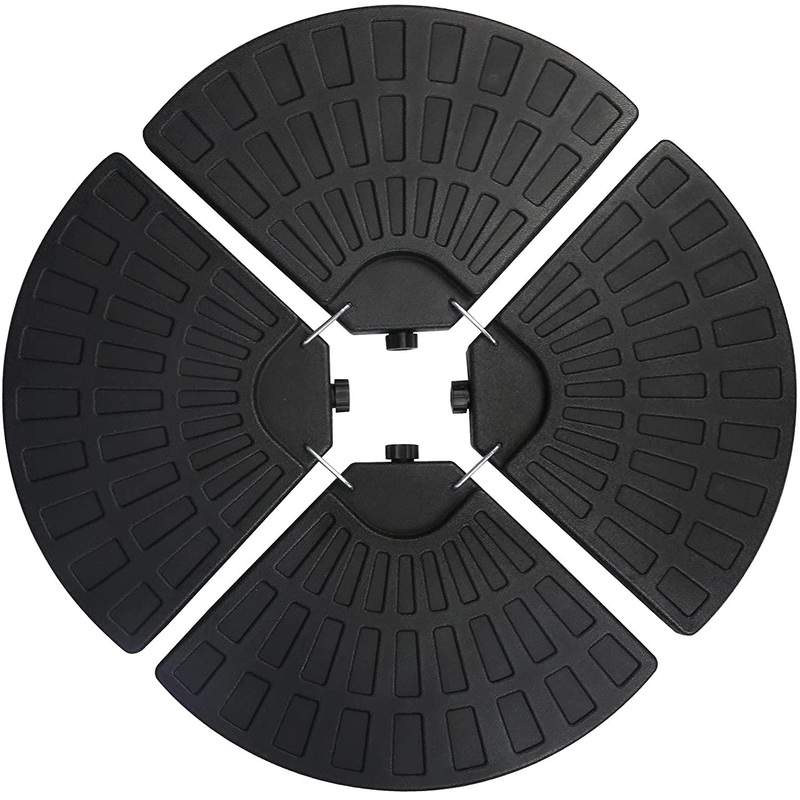 4 Pcs Patio Cantilever Offset Umbrella Base Weight Sand Patio Umbrella Circular Base Stand w/Carry Handles