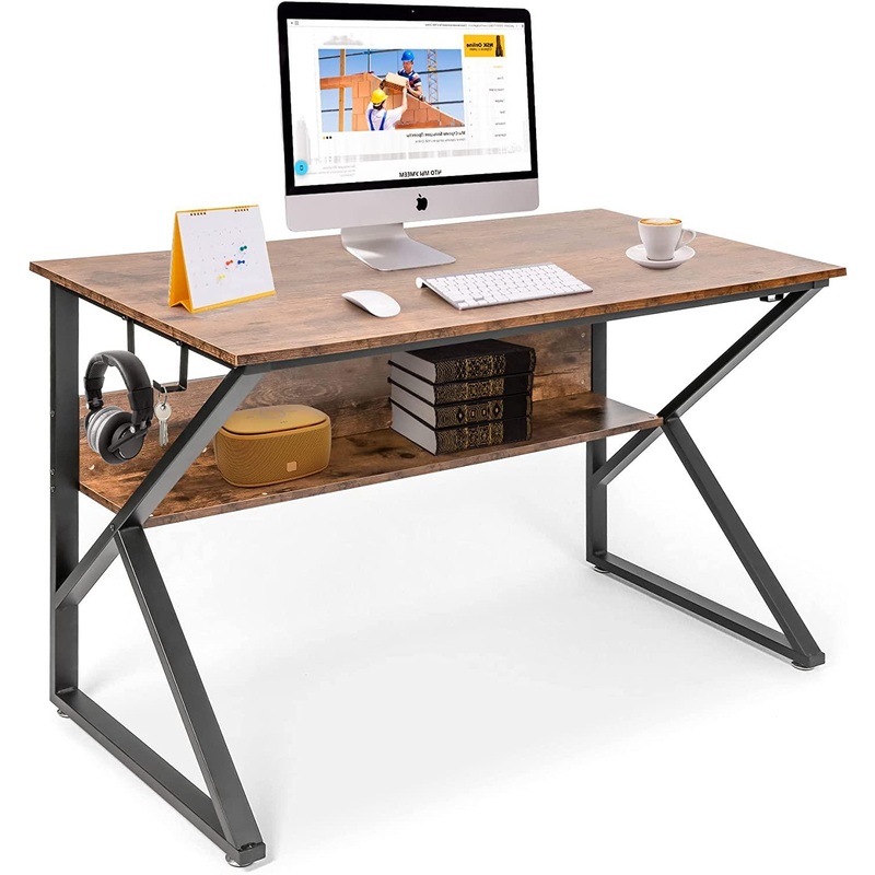 Computer Desk, Sturdy and Stylish Home Office Computer Desk with Built-in Bookshelf and Storage  Perfect Workspace Solution