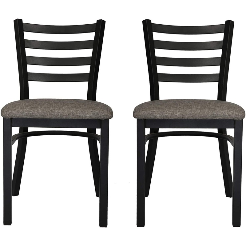 Set of 2 Mid-Century Modern Dining Room Chair with Ergonomic Curved Back Metal Frame Classy Kitchen Side Chair