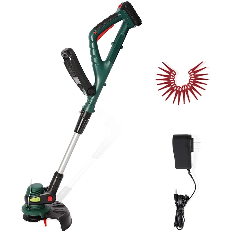 Cordless String Trimmer/Edger, 10" Electric Garden Weed Eater with 20V/2.0 AH Battery and Charge