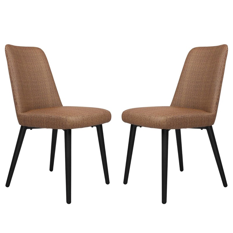 Modern Accent Chairs Set of 2 with Upholstered Seat and Back, Water Resistance Easy to Clean, Durable Restaurant Chair, Coffee