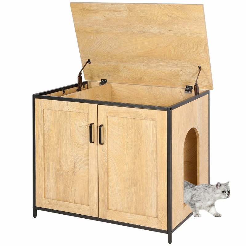 Hidden Cat Litter Box Furniture with Top Opening