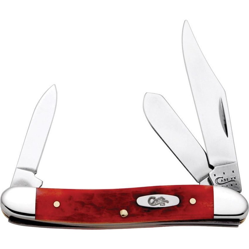 Case Cutlery Medium Stockman Dark Red Bone